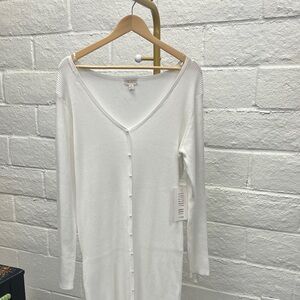 White Button-Up Cardigan